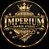 Imperium Barber Studio gold three-dimensional crown logo